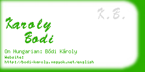 karoly bodi business card