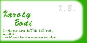 karoly bodi business card